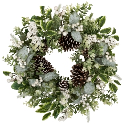 NORTHLIGHT Real Touch Frosted Pinecones And Berries Artificial Christmas Wreath - 24" - Unlit