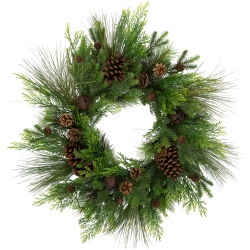 NORTHLIGHT Real Touch Pinecones And Jingle Bells Artificial Christmas Wreath - 26" - Unlit
