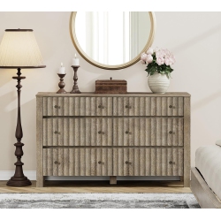 WAMPAT 6 Drawers Nursery Dresser Chest for Bedroom, Baby Dresser Changing Table Wood Closet \w Storage Organizer Cabinet, for Kid's Room Living Room