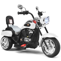COSTWAY 3 Wheel Kids Ride On Motorcycle 6V Battery Powered Electric Toy In White