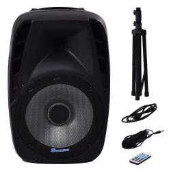 COSTWAY Portable 15" 2000W 2-Way Powered Speaker Stand With Tws & Illuminating Light