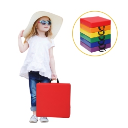 COSTWAY 6-Piece 15" Square Toddler Floor Cushions Flexible Soft Foam Seating W/ Handles