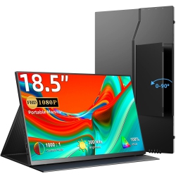 UPERFECT 18.5 Inch Portable Monitor, 1080P Fhd Ips Laptop Monitor, Second Screen Dual USB C HDMI Computer Gaming Display \w Speakers & Smart Cover