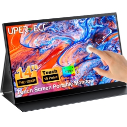 UPERFECT Portable Monitor Touchscreen, 1080P Fhd Mini Monitor Ips HDr Display Screen, External Second Monitor W/ Type C HDMI