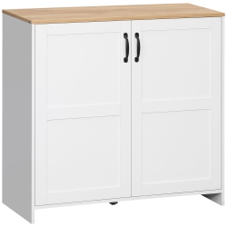 HOMCOM Storage Cabinet Kitchen Buffet Cabinet With 2 Doors And 2 Adjustable Shelves In White
