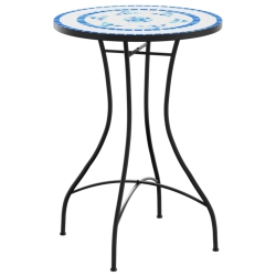 VIDAXL Mosaic Bistro Table And White Ø50X70 Cm Ceramic In Blue