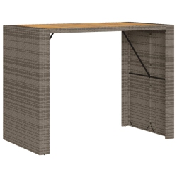 VIDAXL Garden Bar Table With Acacia Wood Top 145X80X110 Cm Poly Rattan In Grey