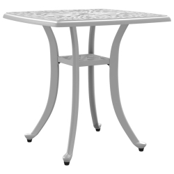 VIDAXL Garden Table 53X53X53 Cm Cast Aluminium In White