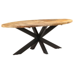 VIDAXL Dining Table Oval 200X100X75 Cm Rough Wood In Mango