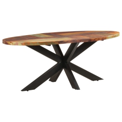 VIDAXL Dining Table Oval 200X100X75 Cm Solid Reclaimed Wood