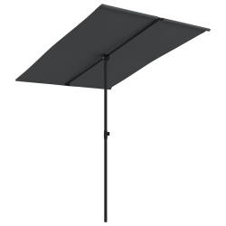 VIDAXL Garden Parasol With Aluminium Pole 2X1.5 M In Black