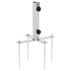 VIDAXL Parasol Base With Ground Spikes for Ø32-38 MM Steel In Silver