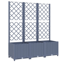 VIDAXL Garden Planter With Trellis Grey 120X40X136 Cm Pp In Blue