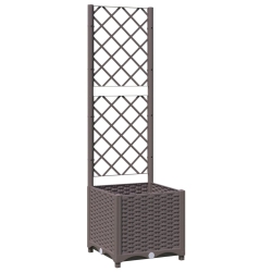 VIDAXL Garden Planter With Trellis 40X40X136 Cm Pp In Brown