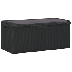 VIDAXL Garden Storage Box With Seat Cushion Anthracite 350 L Pp