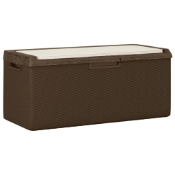 VIDAXL Garden Storage Box With Seat Cushion 350 L Pp In Brown