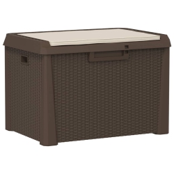 VIDAXL Garden Storage Box With Seat Cushion 125 L Pp In Brown
