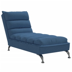 VIDAXL Chaise Lounge With Cushions Fabric In Blue