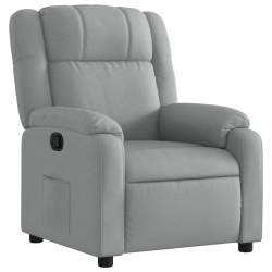 VIDAXL Manual Recliner Chair for Living Room, Adjustable Backrest&footrest, Light Fabric In Gray