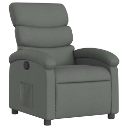VIDAXL Manual Recliner Chair, Adjustable Backrest/ Footrest, Dark Fabric Reclining Sofa In Gray