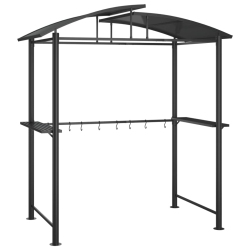VIDAXL Bbq Gazebo With Side Shelves Anthracite 210X114X230 Cm Steel