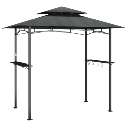 VIDAXL Bbq Gazebo With Side Shelves Anthracite 240X150X243 Cm Steel