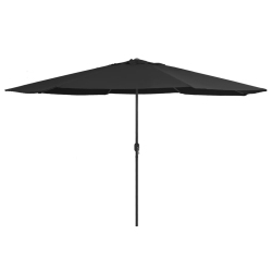 VIDAXL Garden Parasol With Metal Pole 390 Cm In Black