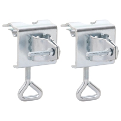 VIDAXL Umbrella Clamps for Balcony 2 PCs 32 MM Galvanised Steel