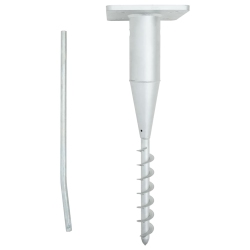 VIDAXL In-Ground Parasol Base With Rod 16X16X52 Cm Steel