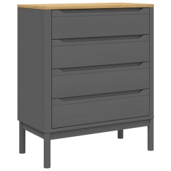 VIDAXL Chest Of Drawers Floro Cm Solid Wood Pine In Grey