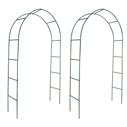 VIDAXL Garden Arch 2 PCs, Arch Trellis, Metal Arch, Weather-Resistant, 94.5"h X 55.1"w In Black