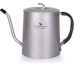 BOUNDLESS VOYAGE Titanium 800Ml Kettle With Anti-Scalding Handle Gooseneck