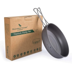 BOUNDLESS VOYAGE Titanium 7In Ultralight Frying Pan Folding Handle Outdoor Cook