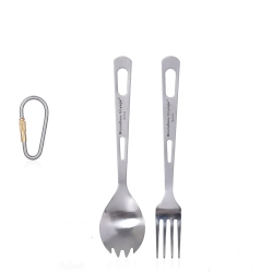 BOUNDLESS VOYAGE Titanium Spork Fork Cutlery Set Ultralight Titanium Utensils