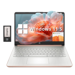 HP Stream 14" HD Brightview Laptop, Intel Celeron N4120, 416GB Storage (128GB Emmc + 288GB Docking Station Set), 16GB Ram, Intel Uhd Graphics, Gold