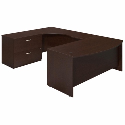 BUSH INDUSTRIES Bush Business Furniture Series C Elite 72W X 36D Left Handed Bow Front U Shaped Desk With Lateral File Cabinet