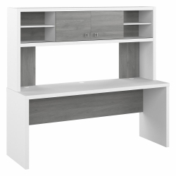 BUSH INDUSTRIES Office By Kathy Ireland® Echo 72W Computer Desk With Hutch - Pure White/modern In Gray