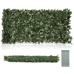 COSTWAY 120" X 40" Artificial Lily Leaf Privacy Fence Sun-Protective Greenery Backdrop