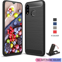UNKNOWN Samsung Galaxy A20 Case, Samsung Galaxy A30 Case, Carbon Fibre Effect Gel Grip Protection Cover [Anti Scratch][Anti