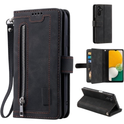 UNKNOWN Wallet Case for Samsung Galaxy A13/a04S, Retro 9 Card Holder Slots Zipper Pocket Handbag Case Pu Leather