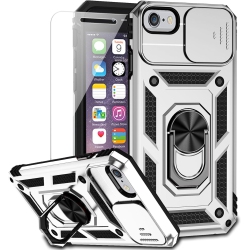 UNKNOWN for Iphone Se (3Rd And 2Nd Gen 2022/2020) And Iphone 8/7/6 Case With Camera Lens Cover HD Screen Protector, Military