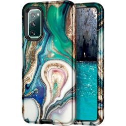 UNKNOWN for Galaxy S20 Fe 5G Case, Marble Pattern 3 In 1 Heavy Duty Shockproof Full Body Rugged Hard PC+Soft Silicone