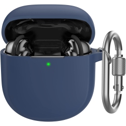 UNKNOWN Silicone Case Compatible With Bose Quietcomfort Earbuds Ii 2022[Front Led Visible] [Added Metal Carabiner]