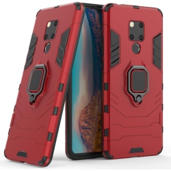 UNKNOWN Compatible With Huawei Mate 20 X Case, Metal Ring Grip Kickstand Shockproof Hard Bumper Shell (Works With Magnetic Car