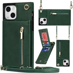 UNKNOWN Crossbody Phone Case for Iphone 13 Mini Case With Card Holder for Women, Iphone 13 Mini Case Wallet With Strap
