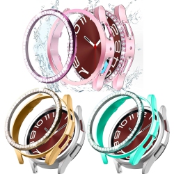 UNKNOWN 3 Packs for Galaxy Watch 6 Classic 47MM Case, Bling Frame Protective Case Compatible for Samsung Galaxy Watch 6 In Multicolor