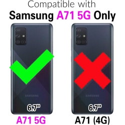 UNKNOWN Phone Case for Samsung Galaxy A71 5G With Tempered Glass Screen Protector Cover And Cell Accessories Wallet