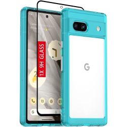 UNKNOWN for Google Pixel 7A Phone Case: With [Tempered Glass Screen Protector][Built-In 4 Airbags][Not-Yellowing]