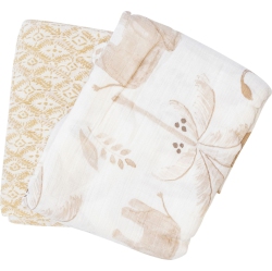 CRANE BABY 2-Piece Swaddle Wraps Set - Safari