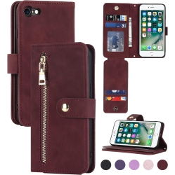 UNKNOWN Wallet Case for Iphone Se3 2022/ Iphone 7/ Iphone 8/ Iphone Se 2020, [6 Card Slots] Rfid Blocking Pu Leather